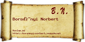 Borsányi Norbert névjegykártya